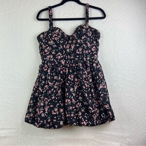 Windsor Juniors Black and Pink Floral Dress